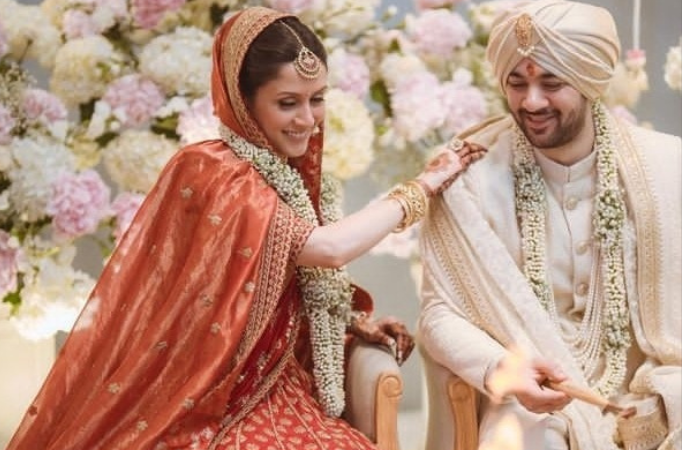 Karan Deol and Drisha Acharya get married