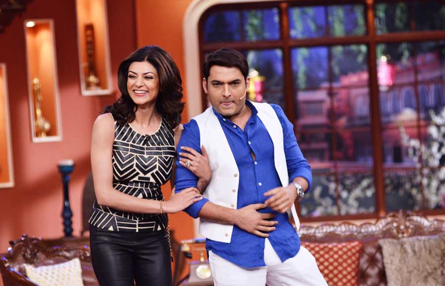 Gorgeous Sushmita Sen on the sets of Comedy Nights with Kapil