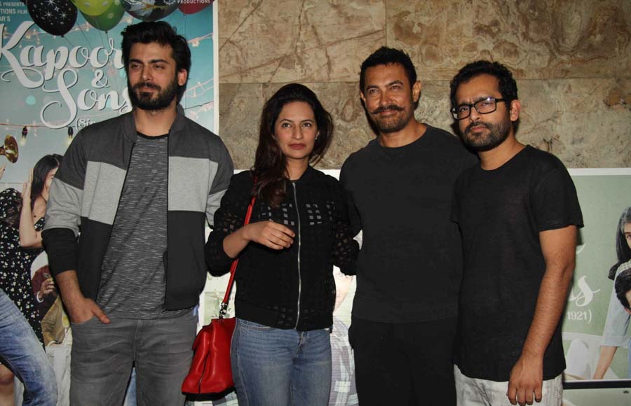 Fawad Khan with wife, Aamir Khan and friend