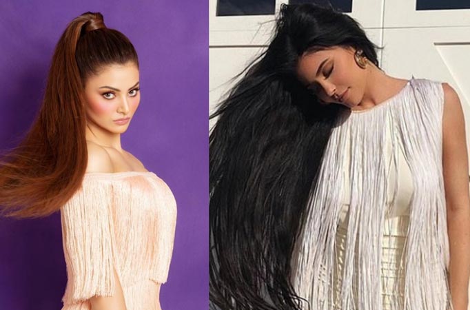 682px x 450px - Urvashi Rautela and Kylie Jenner giving a new fashion statement with the  fringe dress, bringing back the 70s