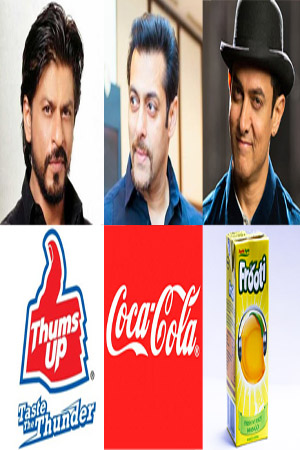 Match the following actors with their brand endorsements.