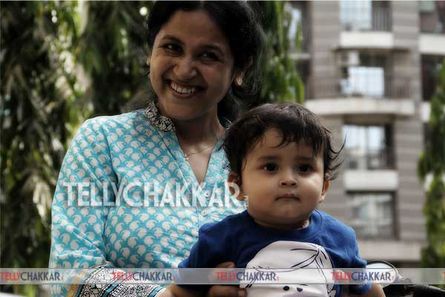 Asmita Sharma with her son