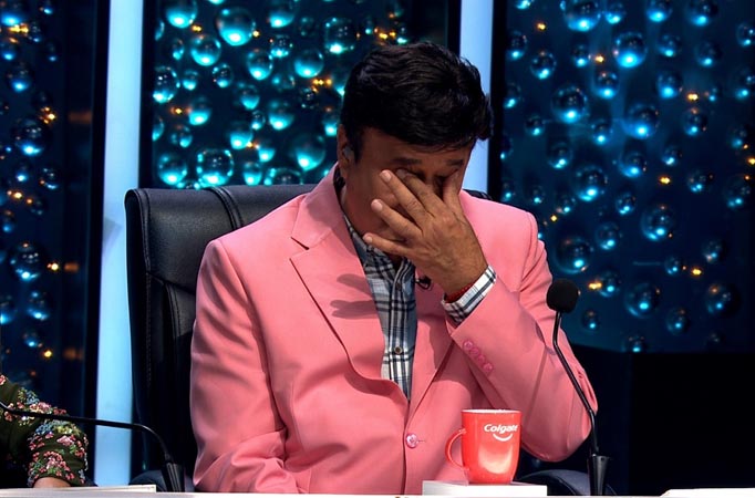 Anu Malik's tears roll down after Adriz’s performance on the stage of Indian Idol Season 11