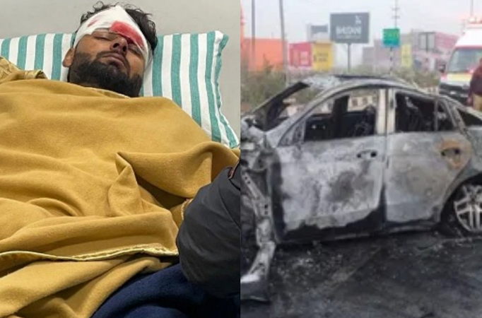 Cricketer Rishabh Pant critically injured after car accident, cop says, “car was completely burnt. He is lucky to survive…”