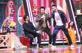 Anil Kapoor and Arjun Kapoor from the sets of Movie Masti with Maniesh Paul